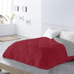 Edredón Nórdico Bicolor reversible Burdeos / Perla