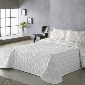 COLCHA ESTAMPADA REVERSIBLE AZURA DORADO