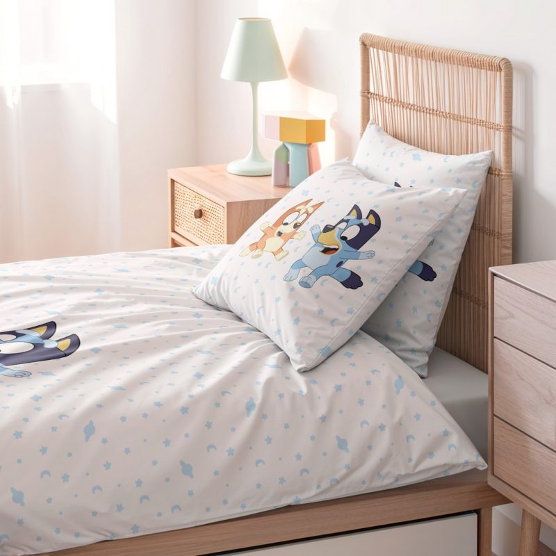 Funda nórdica bluey y bingo, funda nórdica infantil, funda nórdica rayas