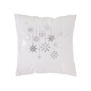 Cojín Decorativo Navidad Guirnalde Blanco Plata